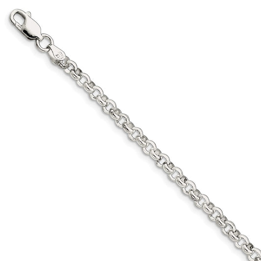 Million Charms 925 Sterling Silver 4.75mm Half Round Belcher Bracelet, Chain Length: 8 inches