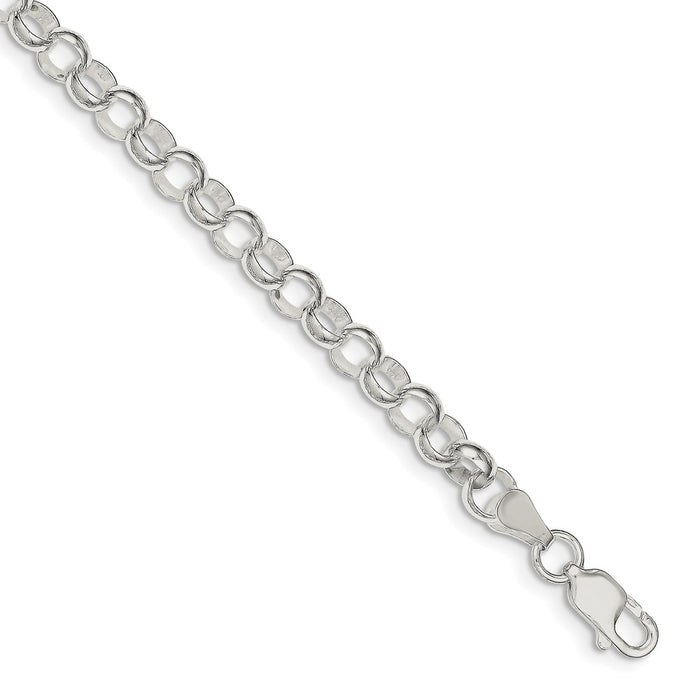 Million Charms 925 Sterling Silver 6.0mm Belcher Light Bracelet, Chain Length: 7.5 inches