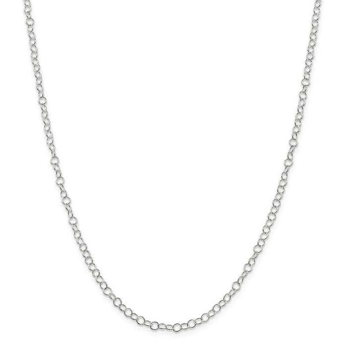 Million Charms 925 Sterling Silver 3.5mm Fancy Cable Chain, Chain Length: 18 inches