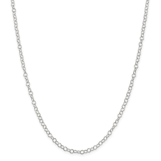Million Charms 925 Sterling Silver 3.5mm Fancy Cable Chain, Chain Length: 24 inches