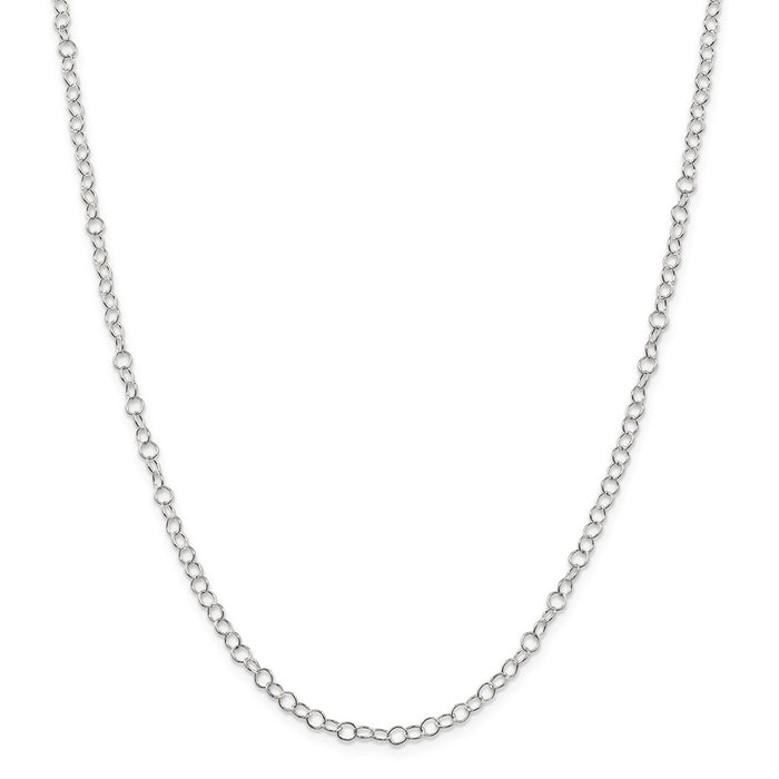 Million Charms 925 Sterling Silver 3.5mm Fancy Cable Chain, Chain Length: 20 inches