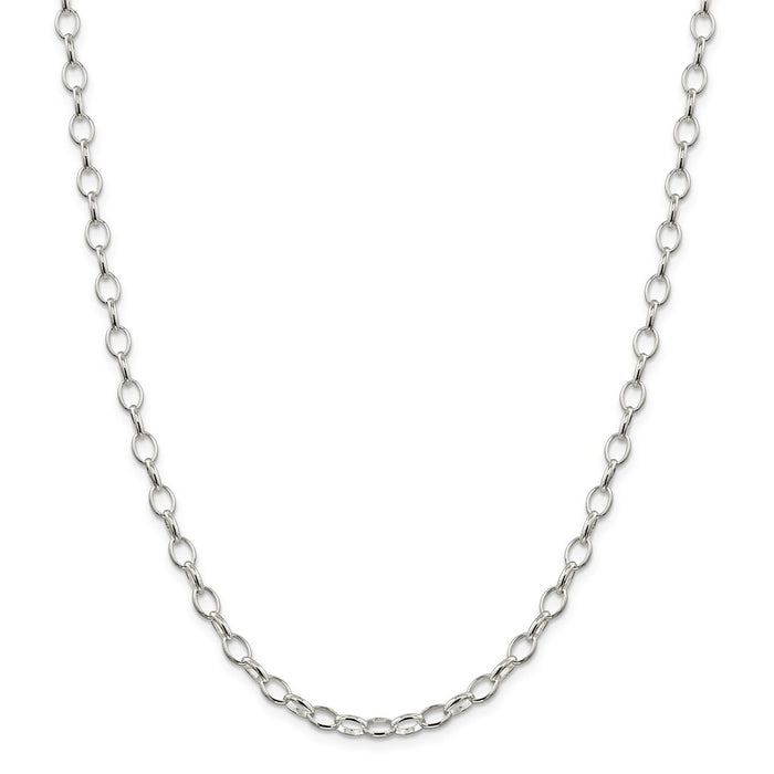 Million Charms 925 Sterling Silver 5mm Fancy Rolo Chain, Chain Length: 24 inches