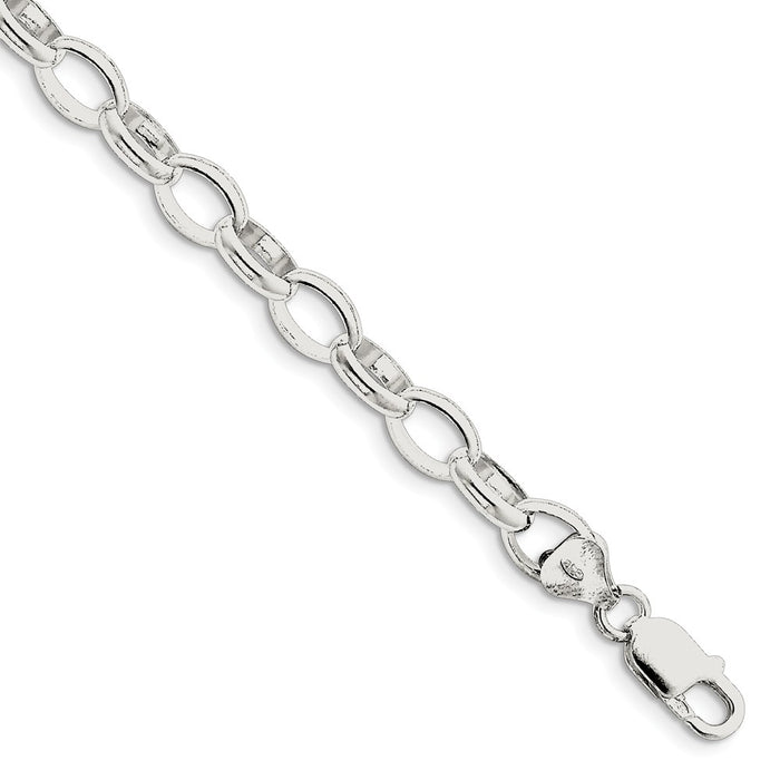 Million Charms 925 Sterling Silver 8mm Rolo Chain, Chain Length: 7 inches