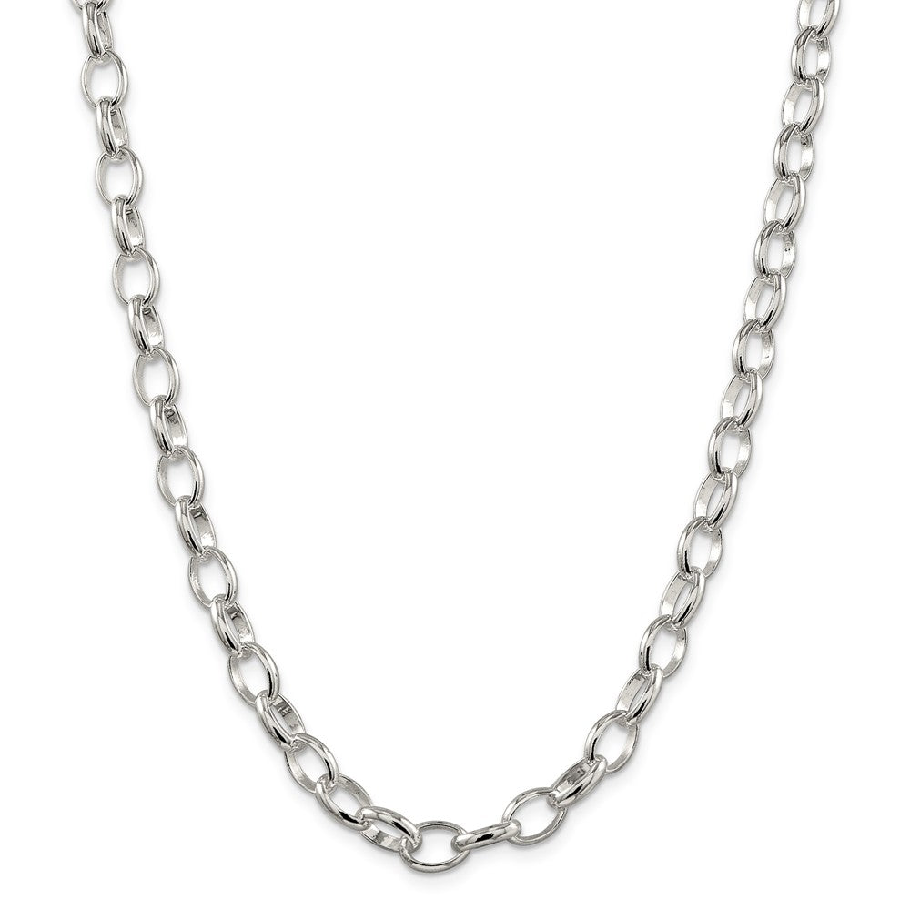 Million Charms 925 Sterling Silver 8mm Rolo Chain, Chain Length: 24 inches