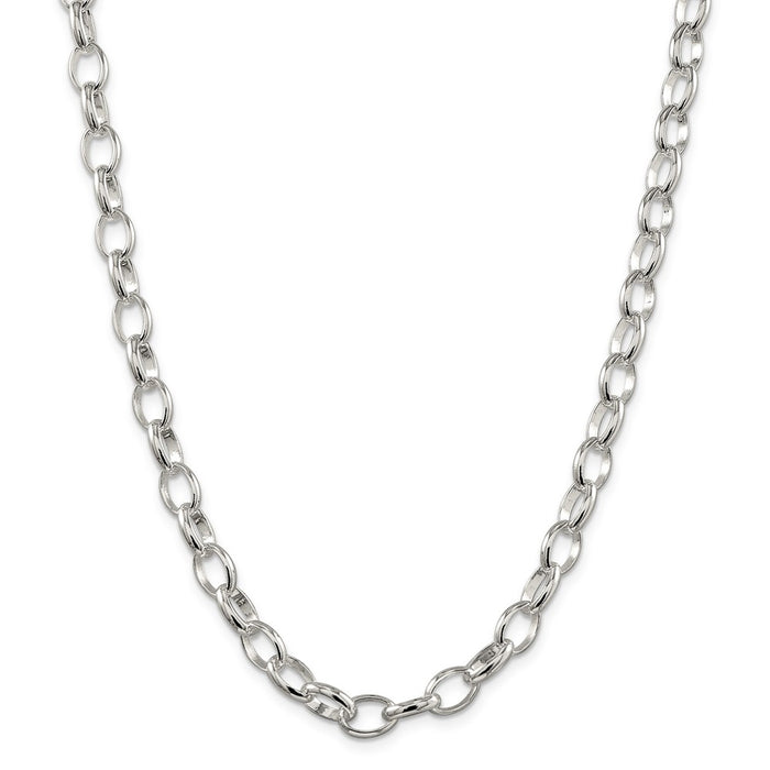 Million Charms 925 Sterling Silver 8mm Rolo Chain, Chain Length: 18 inches
