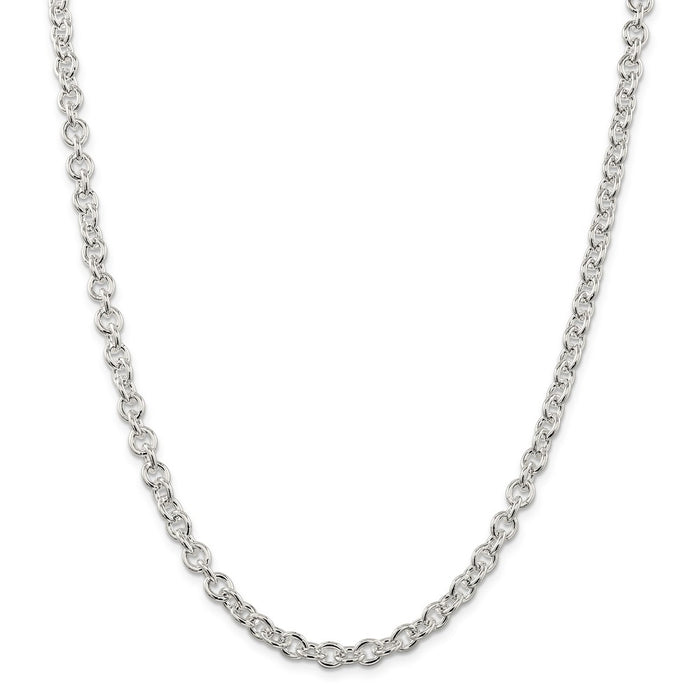 Million Charms 925 Sterling Silver 6.10mm Cable Chain, Chain Length: 16 inches