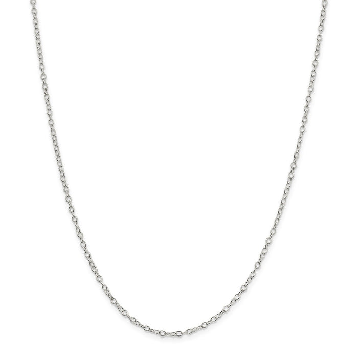 Million Charms 925 Sterling Silver 2.25mm Oval cable chain, Chain Length: 30 inches