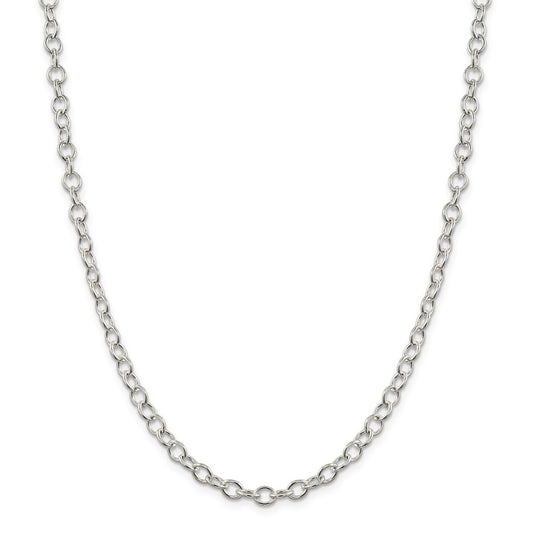 Million Charms 925 Sterling Silver 5.3mm Oval Cable Chain, Chain Length: 16 inches