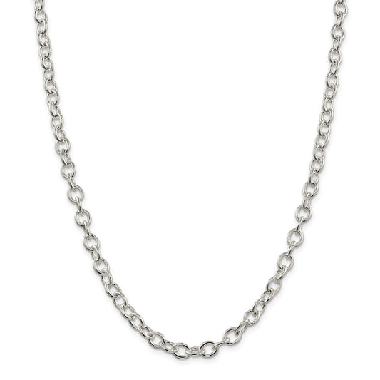 Million Charms 925 Sterling Silver 6.8mm Oval cable chain, Chain Length: 16 inches