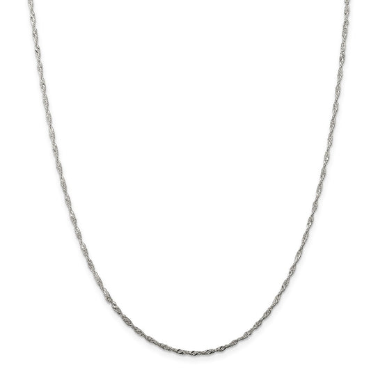 Million Charms 925 Sterling Silver 1.75mm Singapore Chain, Chain Length: 16 inches