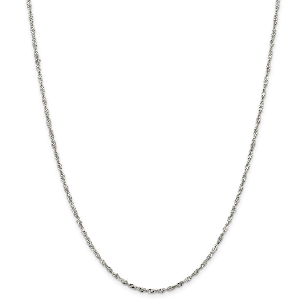 Million Charms 925 Sterling Silver 2mm Singapore Chain, Chain Length: 16 inches