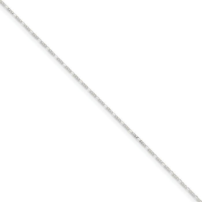 Million Charms 925 Sterling Silver 1.4mm Figaro Chain, Chain Length: 8 inches
