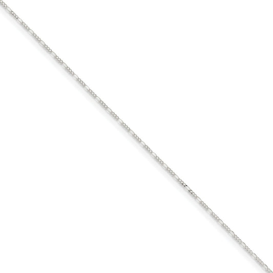Million Charms 925 Sterling Silver 1.4mm Figaro Chain, Chain Length: 9 inches