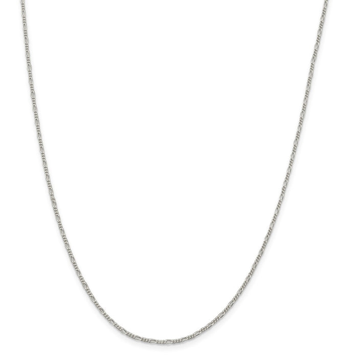 Million Charms 925 Sterling Silver 1.4mm Figaro Chain, Chain Length: 20 inches
