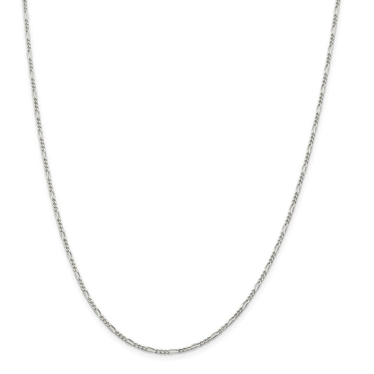 Million Charms 925 Sterling Silver 1.75mm Figaro Chain, Chain Length: 10 inches