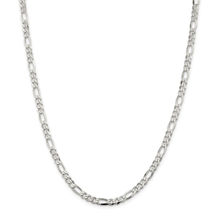 Million Charms 925 Sterling Silver 4.5mm Figaro Chain, Chain Length: 16 inches