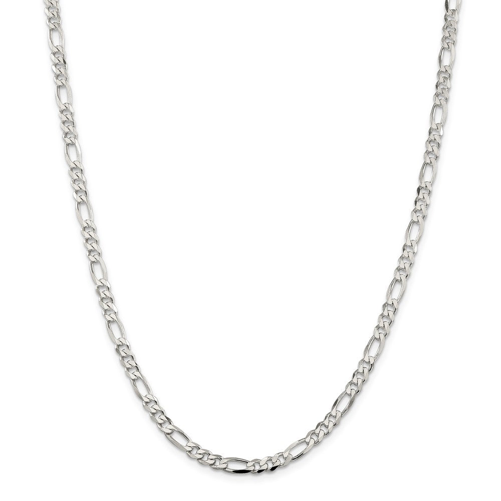 Million Charms 925 Sterling Silver 4.5mm Figaro Chain, Chain Length: 30 inches
