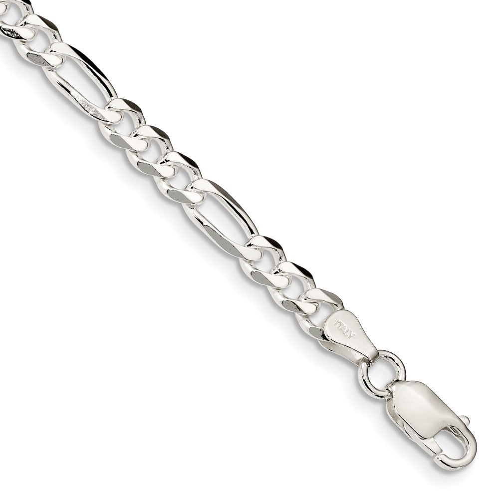 Million Charms 925 Sterling Silver 5.5mm Figaro Chain, Chain Length: 7 inches