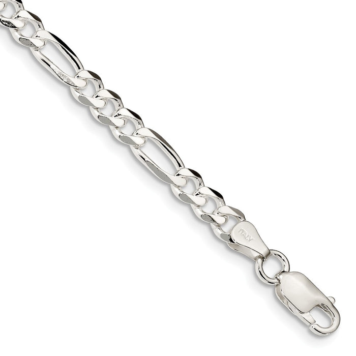 Million Charms 925 Sterling Silver 5.5mm Figaro Chain, Chain Length: 8 inches