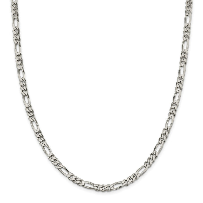 Million Charms 925 Sterling Silver 5.5mm Figaro Chain, Chain Length: 16 inches