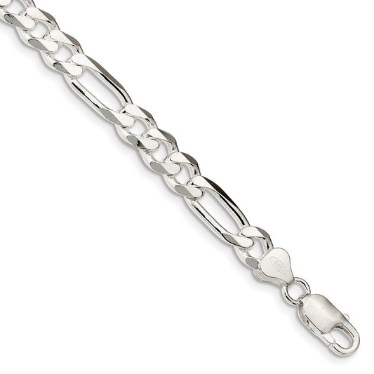 Million Charms 925 Sterling Silver 8mm Figaro Chain, Chain Length: 8 inches