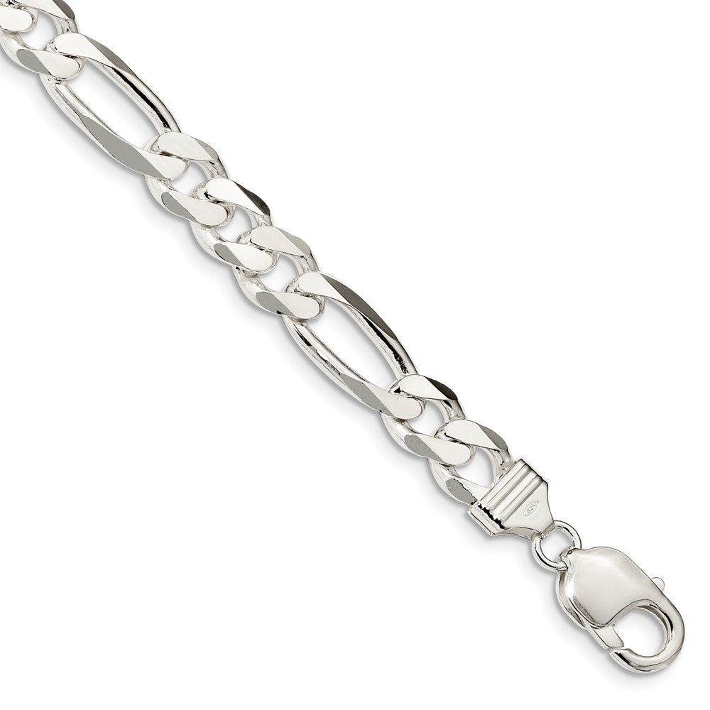 Million Charms 925 Sterling Silver 9mm Figaro Chain, Chain Length: 8 inches