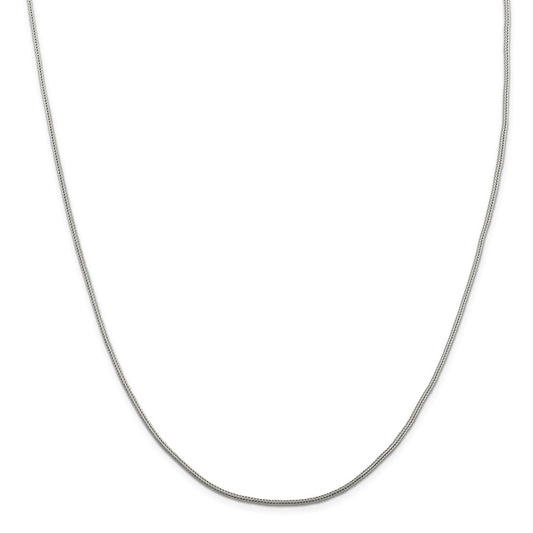 Million Charms 925 Sterling Silver 1.25mm Diamond-cut Round Franco Chain, Chain Length: 20 inches