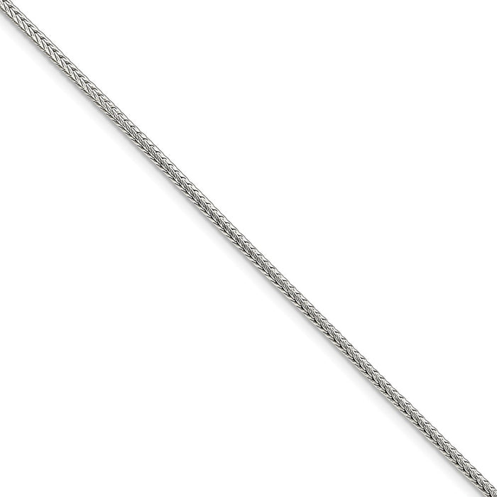 Million Charms 925 Sterling Silver 2mm Diamond-cut Round Franco Chain, Chain Length: 8 inches