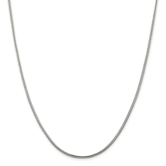 Million Charms 925 Sterling Silver 2mm Diamond-cut Round Franco Chain, Chain Length: 20 inches