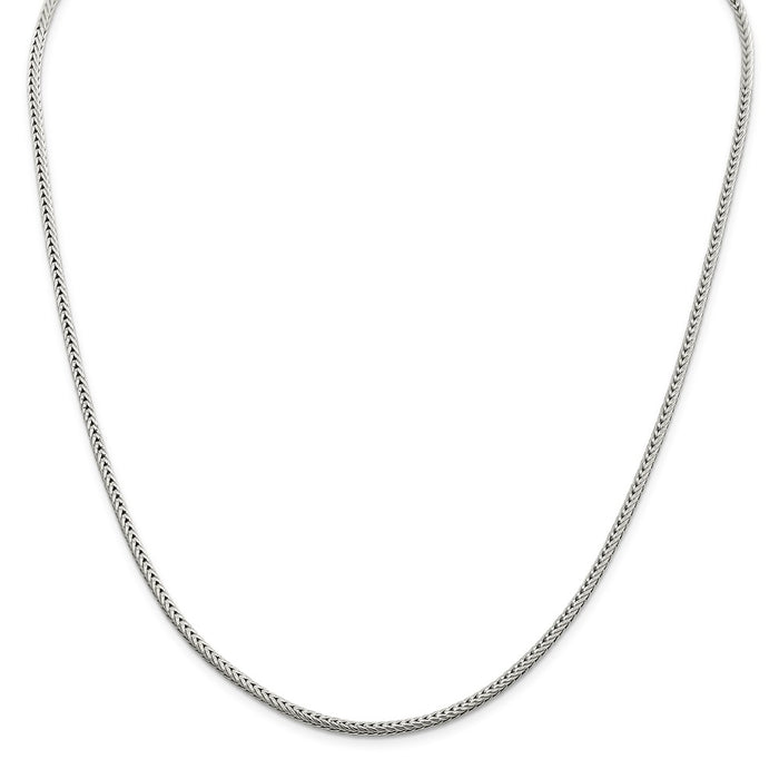 Million Charms 925 Sterling Silver 2.5mm Diamond-cut Round Franco Chain, Chain Length: 20 inches