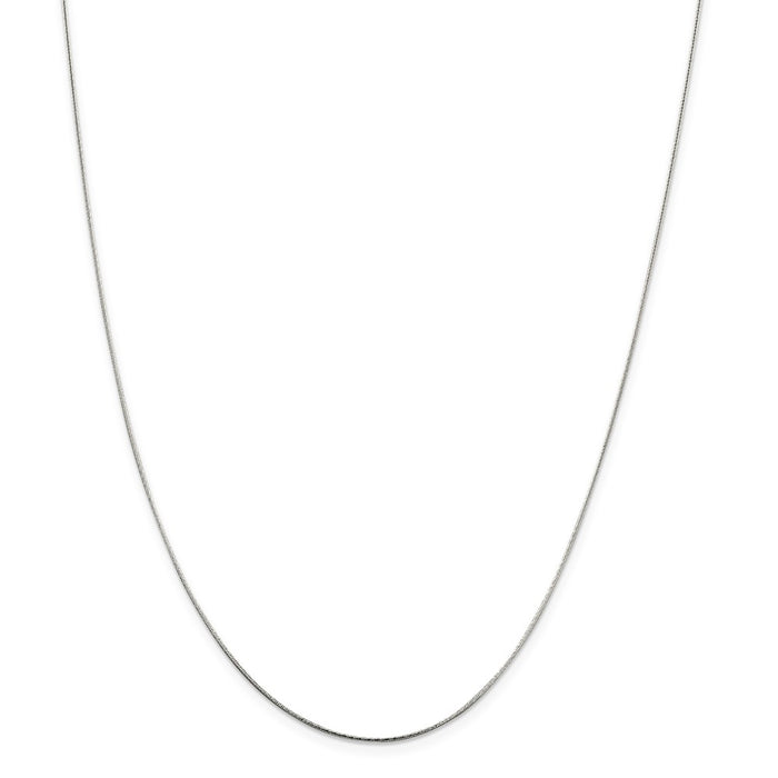 Million Charms 925 Sterling Silver 0.85mm Round Snake Chain, Chain Length: 18 inches
