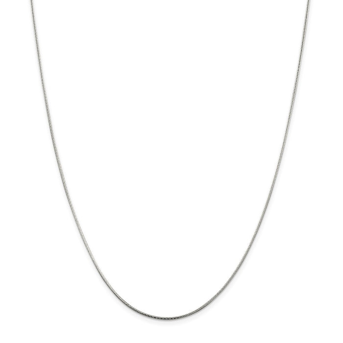 Million Charms 925 Sterling Silver 1.25mm Round Snake Chain, Chain Length: 24 inches