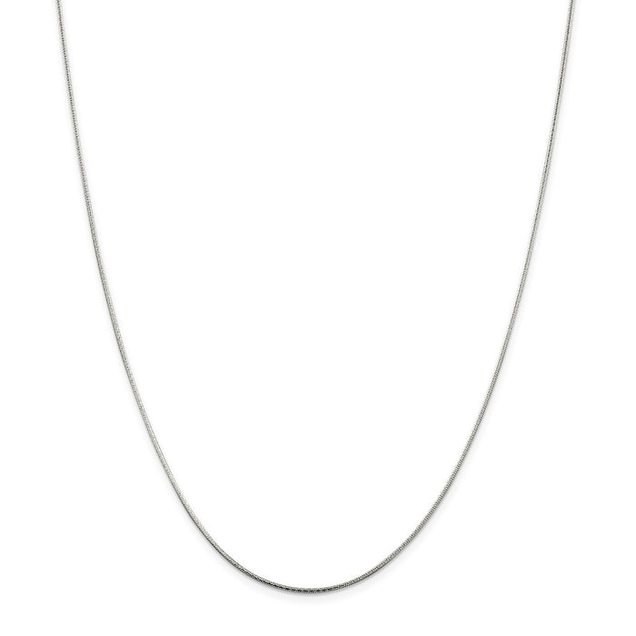 Million Charms 925 Sterling Silver 1.25mm Round Snake Chain, Chain Length: 20 inches