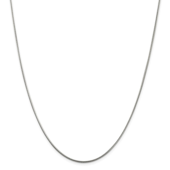 Million Charms 925 Sterling Silver 1.5mm Round Snake Chain, Chain Length: 16 inches