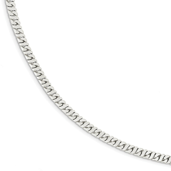 Million Charms 925 Sterling Silver 4.25mm Fancy Flat Link Bracelet, Chain Length: 8 inches