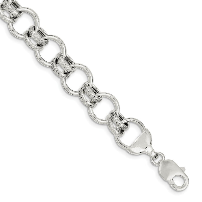 Million Charms 925 Sterling Silver Fancy Bracelet, Chain Length: 7.5 inches