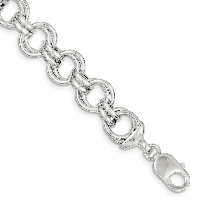 Million Charms 925 Sterling Silver Fancy Link Bracelet, Chain Length: 7.5 inches