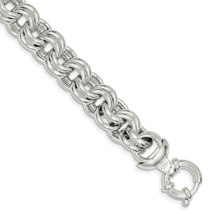 Million Charms 925 Sterling Silver Fancy Link Bracelet, Chain Length: 8 inches