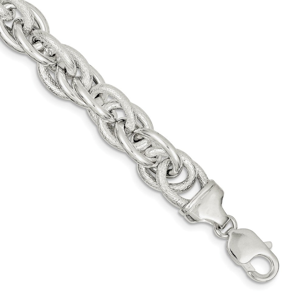 Million Charms 925 Sterling Silver Fancy Link Bracelet, Chain Length: 7.75 inches