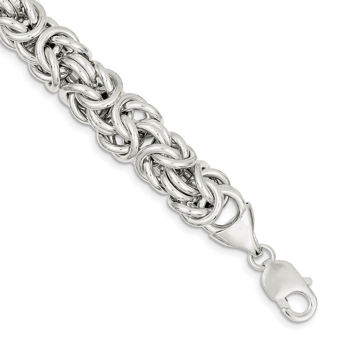 Million Charms 925 Sterling Silver Fancy Link Bracelet, Chain Length: 8 inches