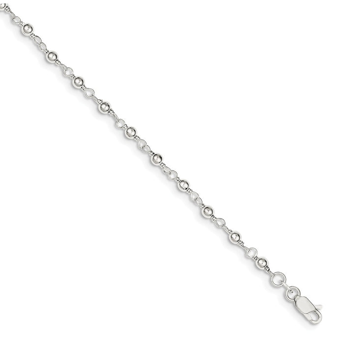 Million Charms 925 Sterling Silver Bead & Link Bracelet, Chain Length: 7.25 inches