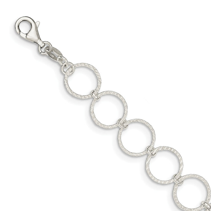 Million Charms 925 Sterling Silver Fancy Bracelet, Chain Length: 7.5 inches