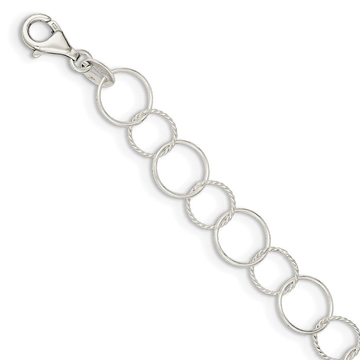 Million Charms 925 Sterling Silver Fancy Bracelet, Chain Length: 7.5 inches