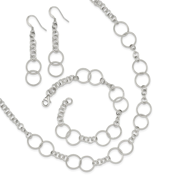 Stella Silver Jewelry Set - 925 Sterling Silver Necklace, Bracelet and Earring Set
