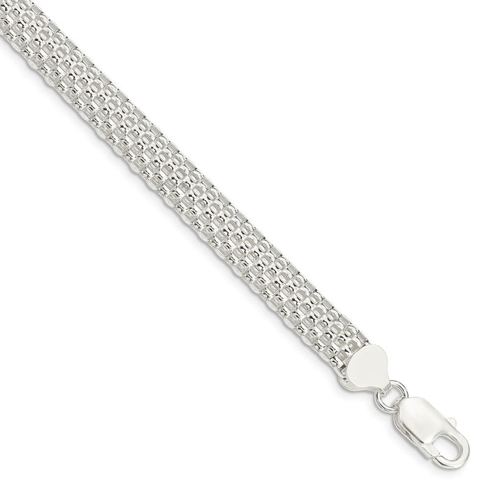 Million Charms 925 Sterling Silver Mesh Bracelet, Chain Length: 7 inches