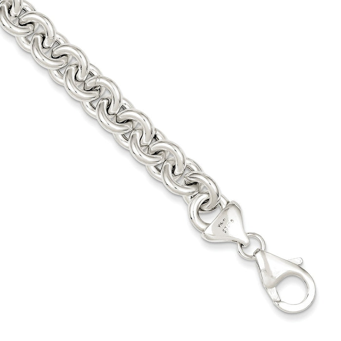 Million Charms 925 Sterling Silver Polished Fancy Link Bracelet, Chain Length: 7.75 inches