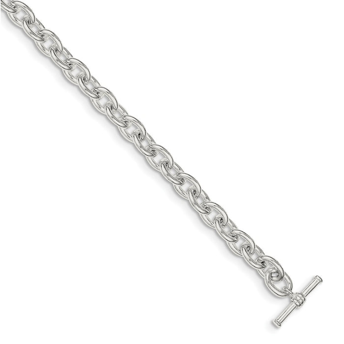 Million Charms 925 Sterling Silver Toggle Link Bracelet, Chain Length: 7.5 inches