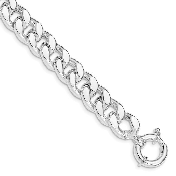 Million Charms 925 Sterling Silver Polished Curb Link Bracelet, Chain Length: 7.75 inches