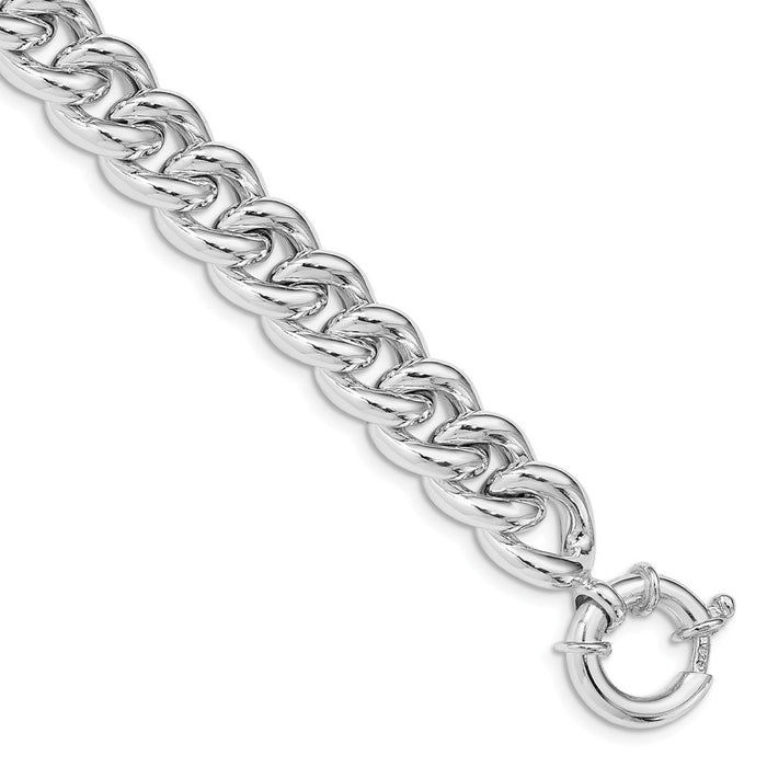 Million Charms 925 Sterling Silver Polished Curb Link Bracelet, Chain Length: 7.75 inches