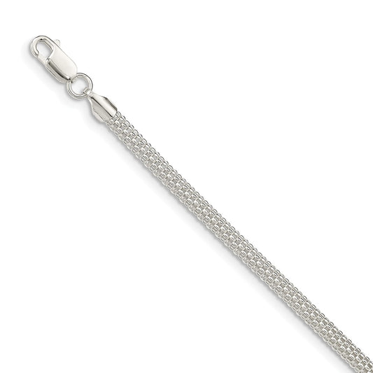 Million Charms 925 Sterling Silver 4.5mm Corona Chain Bracelet, Chain Length: 7.5 inches